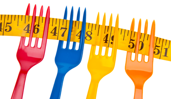 centimeter on forks melambangkan leungitna beurat dina diet Dukan