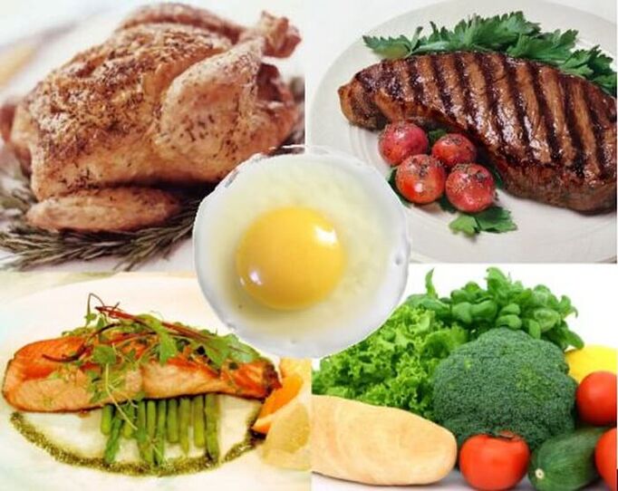 Hidangan kaasup dina menu diet protéin 14 poé pikeun leungitna beurat